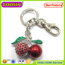 Rhinestone Cherry 3D Metal Keychain Custom Design Welcomed #15293